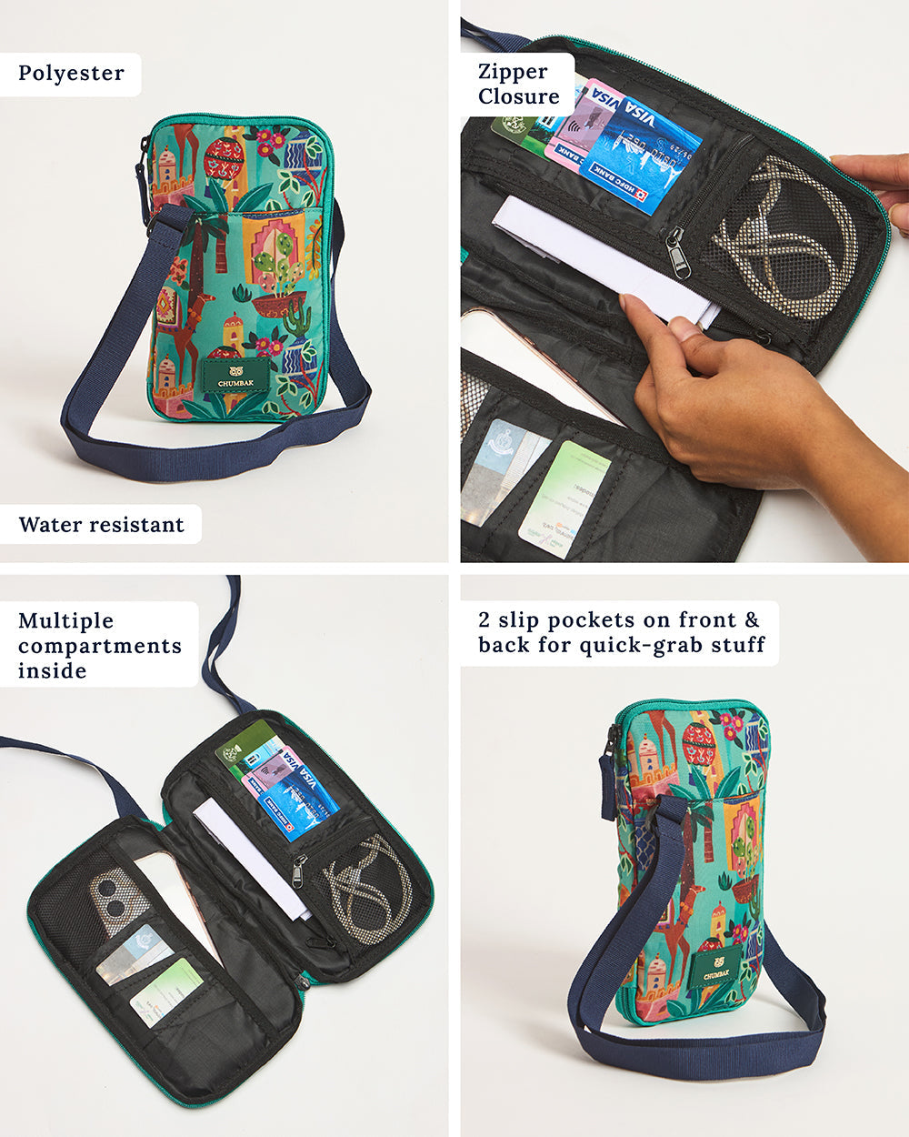 Wanderer Wallet Sling & Organiser - Jaipurscape | Digital Nomad