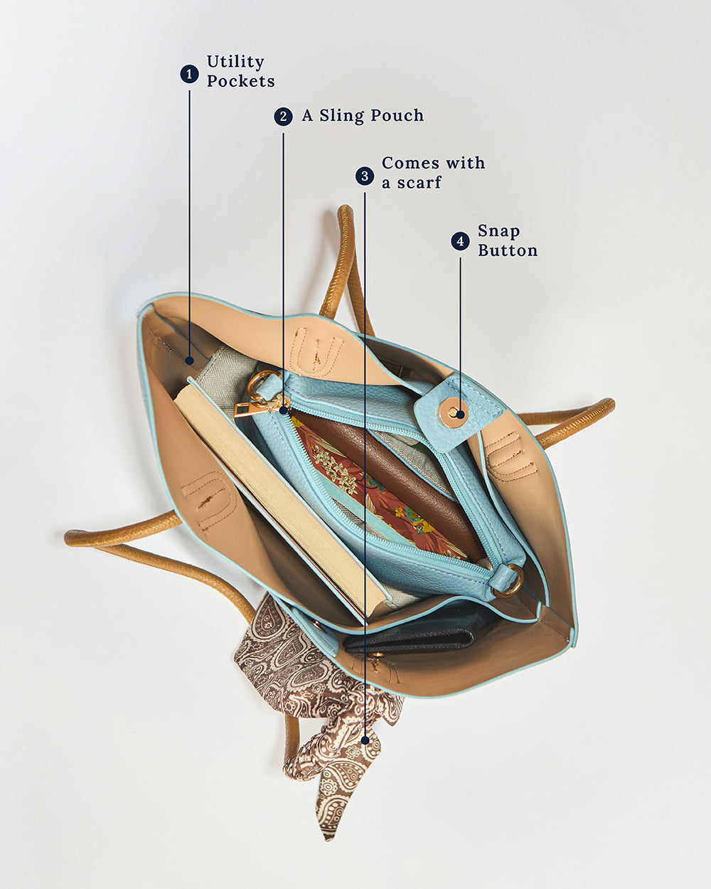 The Skies Tote & Sling Bag, Powder Blue