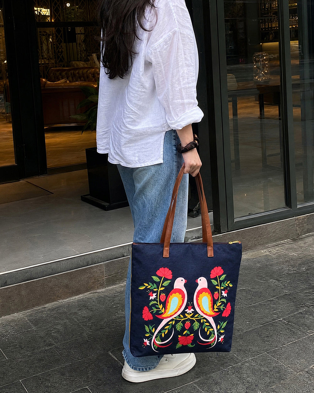 Feathered Mates Navy Tote Bag