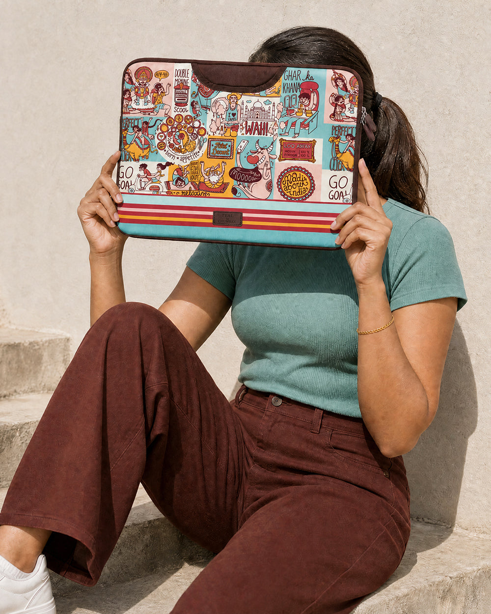TEAL By Chumbak Indie Pop Laptop Sleeve - 13inch