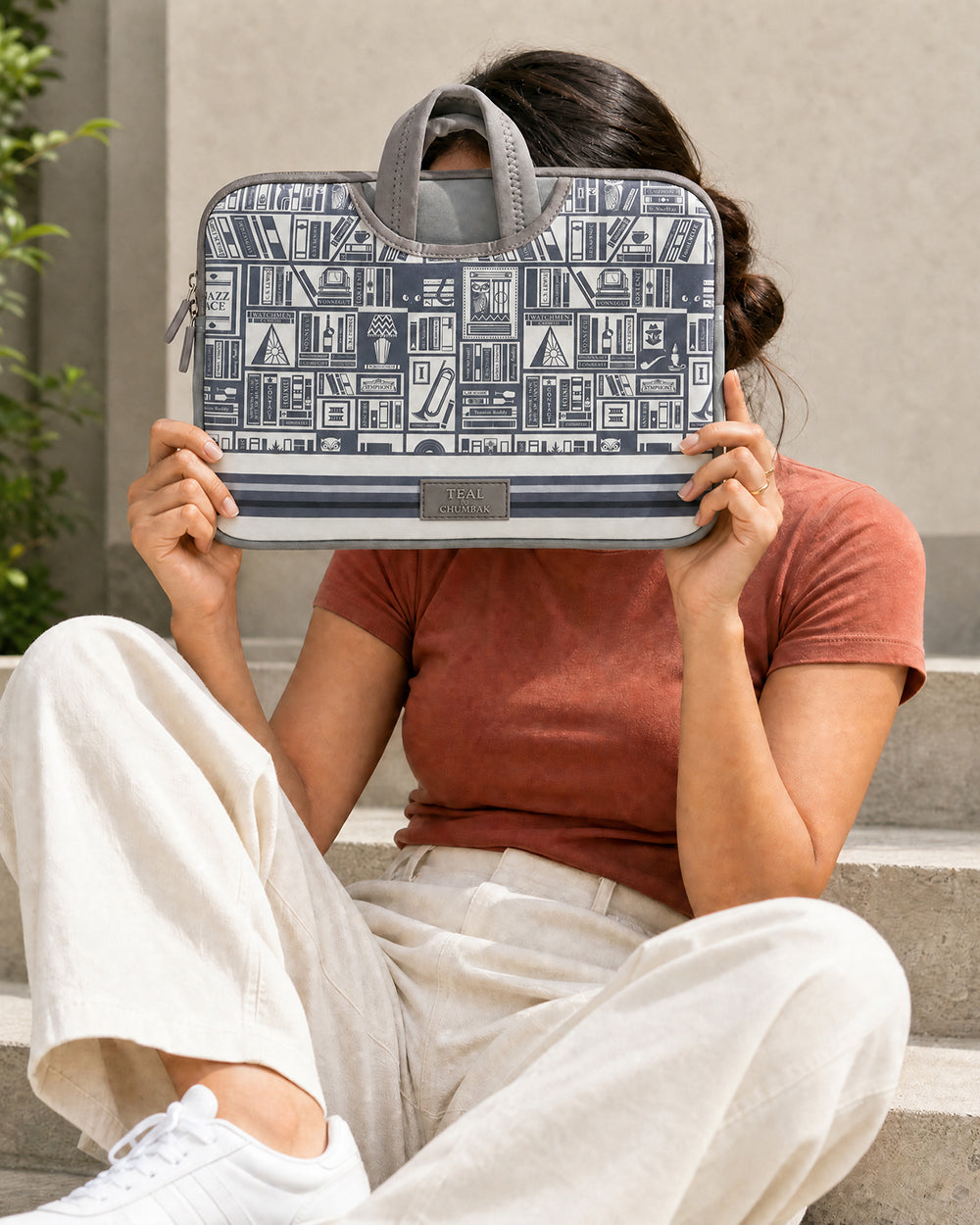 TEAL By Chumbak Welcome to Library Laptop Sleeve - 13inch