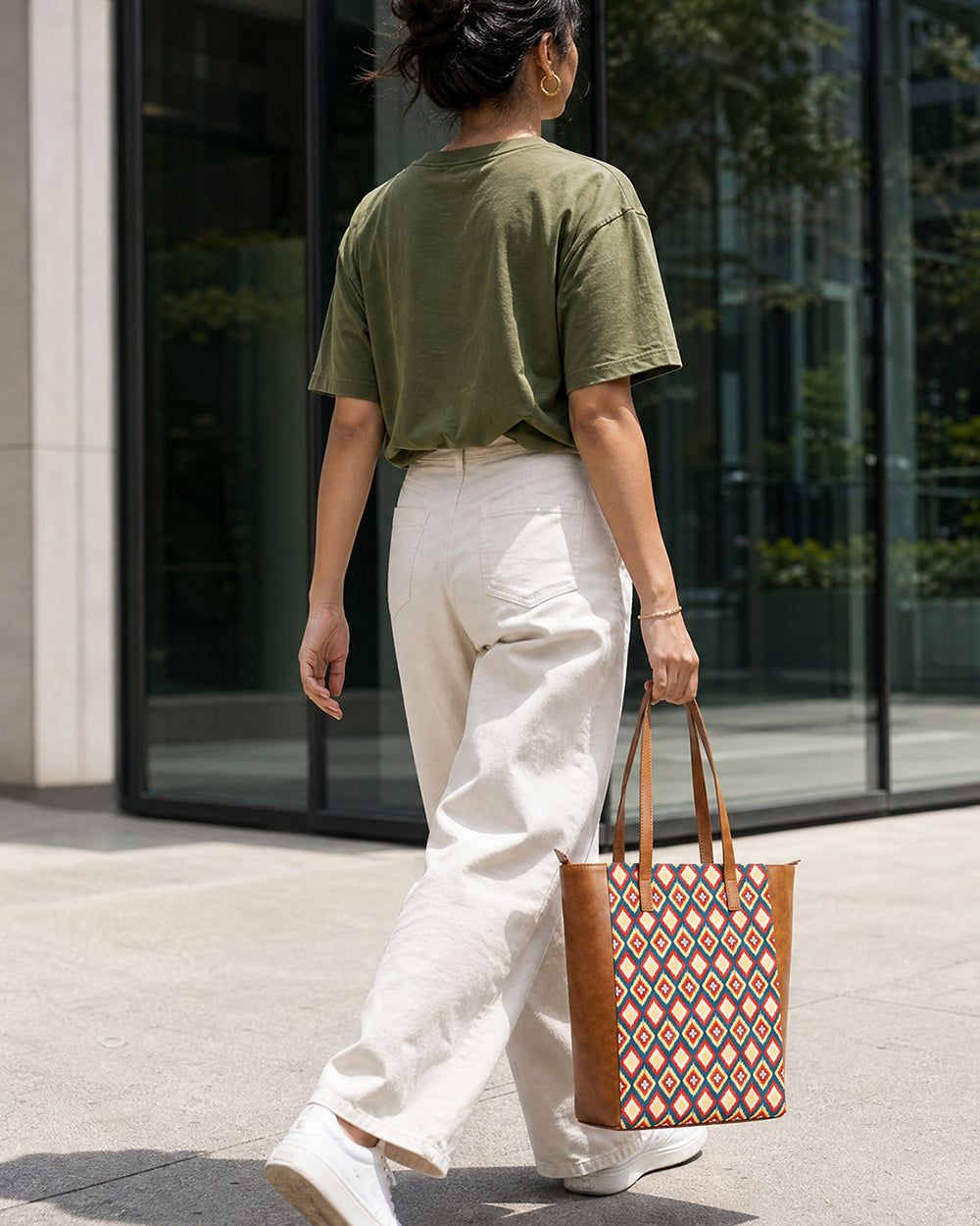TealByChumbak Ikkat Glow Tote